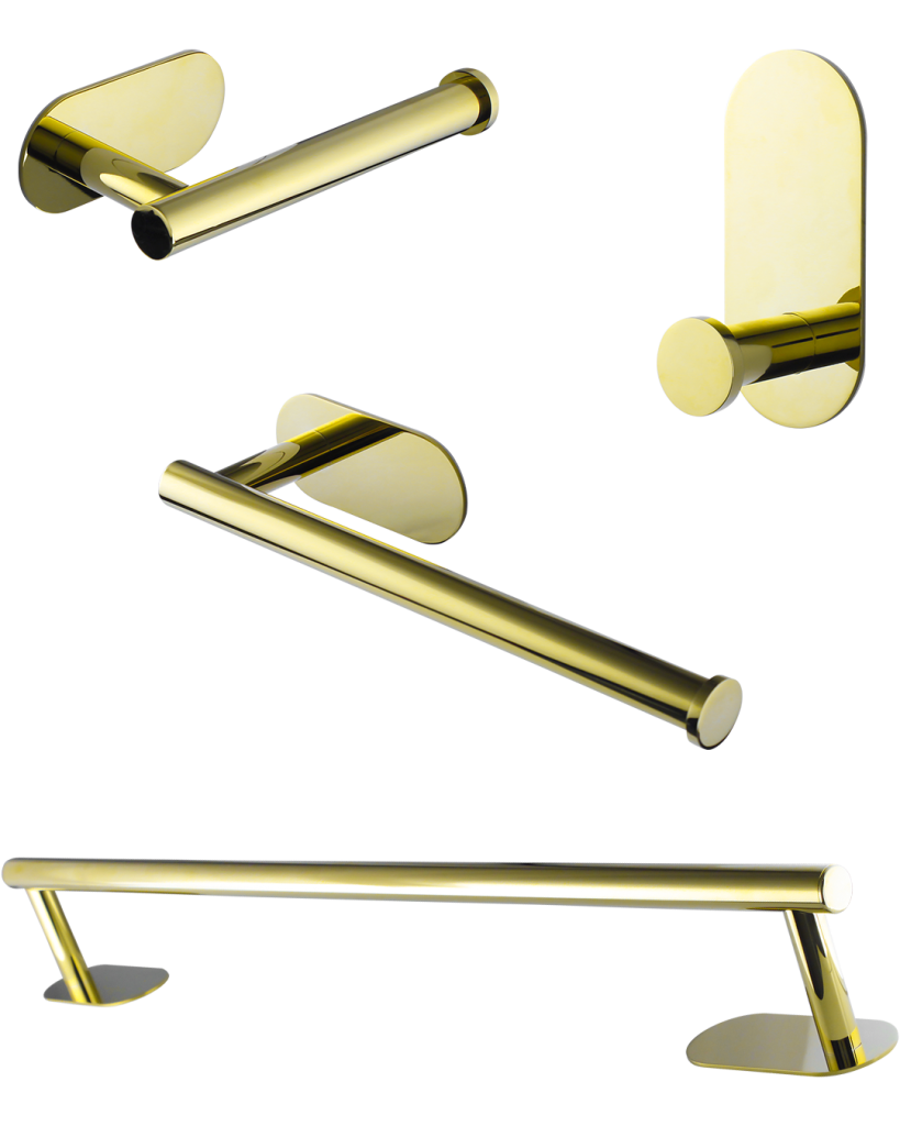 papeleira, porta toalha de banho dourado